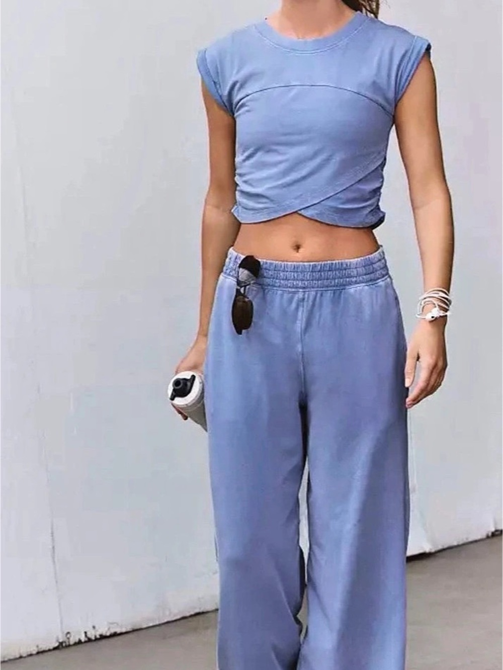 Free People Movememt hot shot crossover set in xs blue ash color